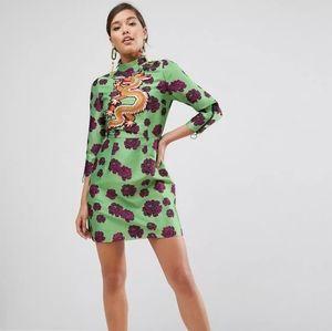 Asos Green Dragon Mini Dress